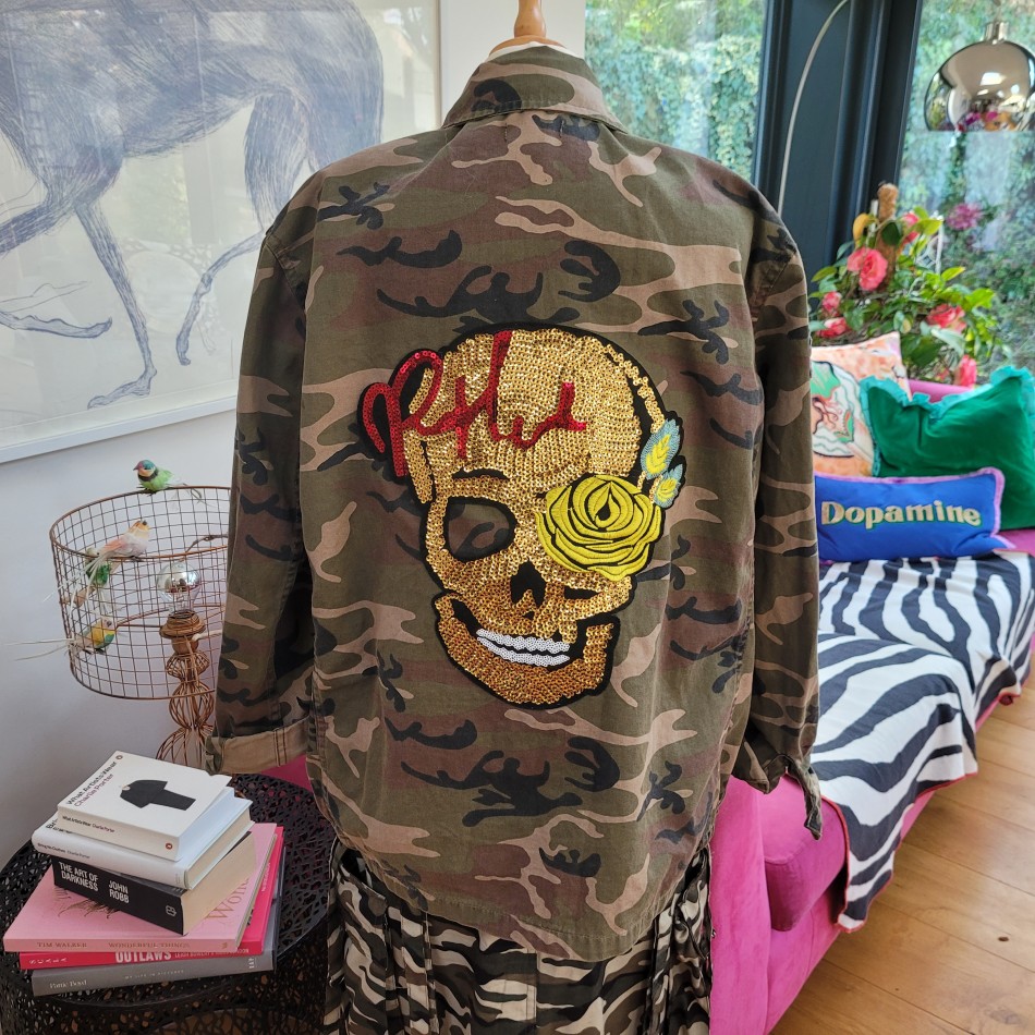 Sequin Skull Camo Jacket