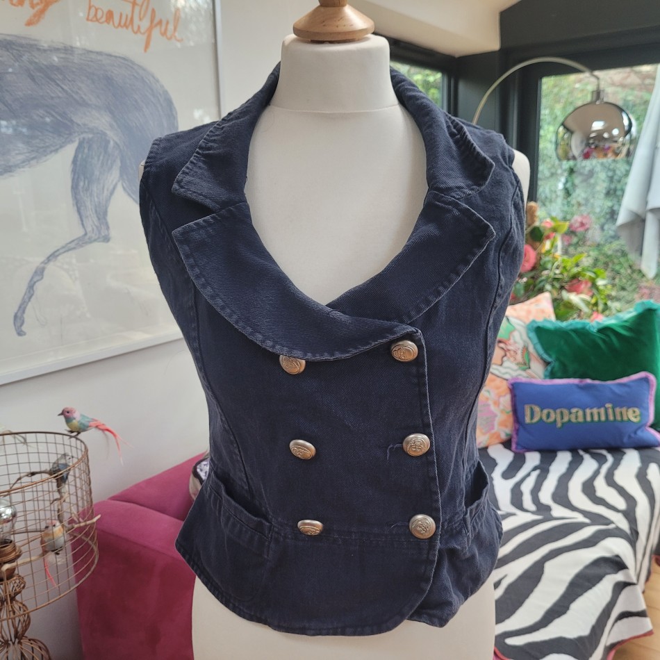 Distressed Cotton Waistcoat