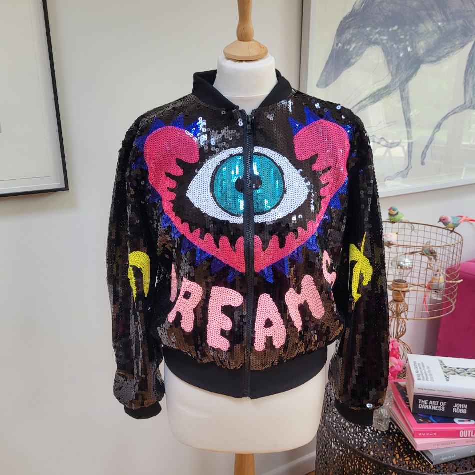 Cartoon Sequin Bomber Jacket