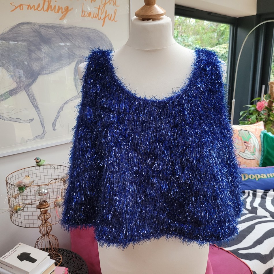 Blue Tinsel Top