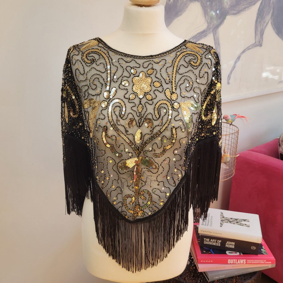 Gold Sequin Poncho