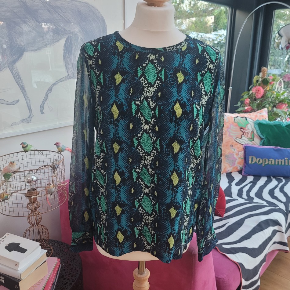 Snake Print Silk Top