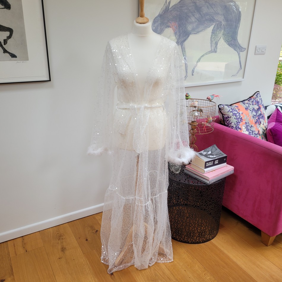 White Sequin Kimono