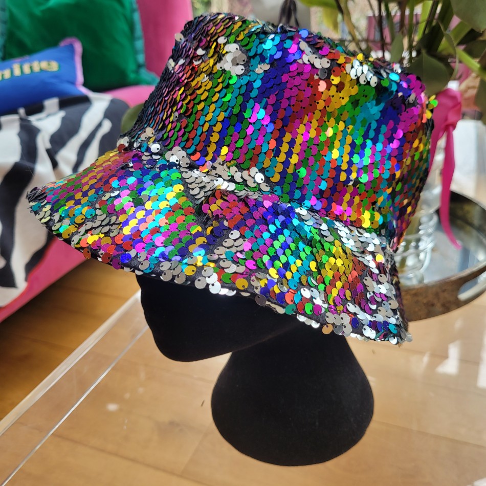 Multicolour Sequin Bucket Hat