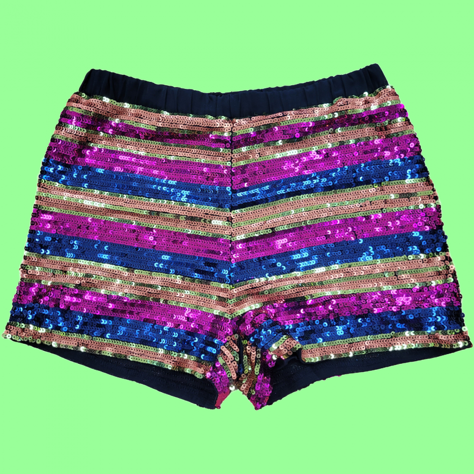 Striped Sequin Shorts