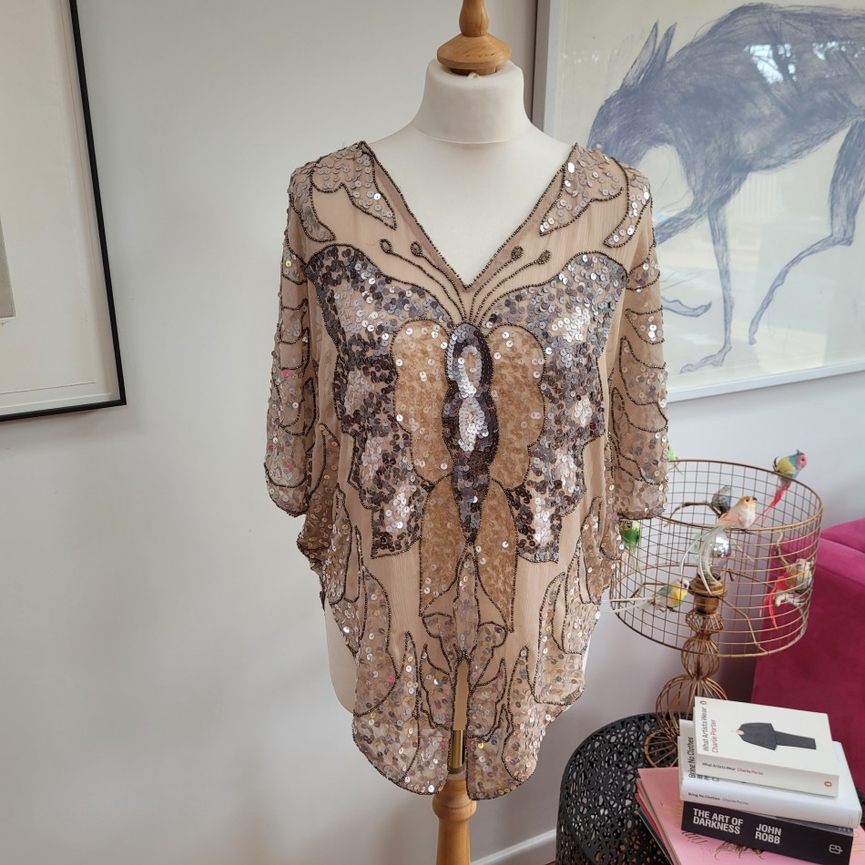 Butterfly Sequin Top