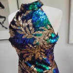 Green and Gold Sequin Dress