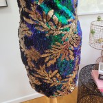 Green and Gold Sequin Dress