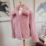 Pink Faux Fur Jacket Large