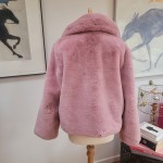 Pink Faux Fur Jacket Large