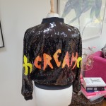 Cartoon Sequin Bomber Jacket
