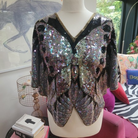 80s Sequin Butterfly Top