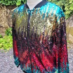 Rainbow Sequin Bomber