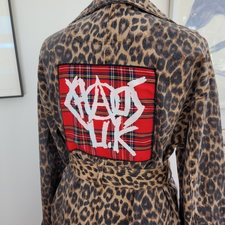 Denim Leopard Trench Coat