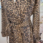 Denim Leopard Trench Coat