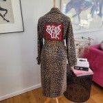 Denim Leopard Trench Coat