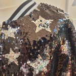 Silver Star Sequin Bomber