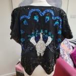 Vintage Peacock Sequin Top