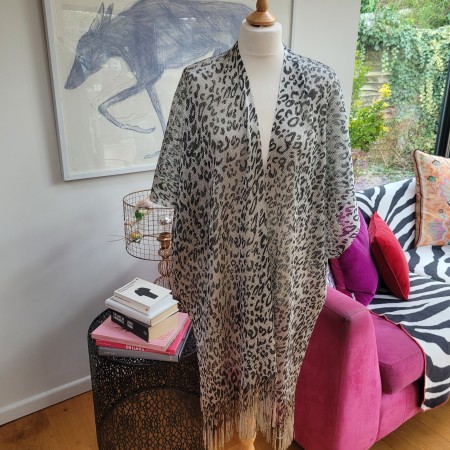 Silver Leopard Kimono