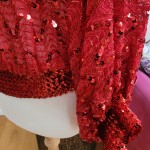 Orange Sequin Batwing Top
