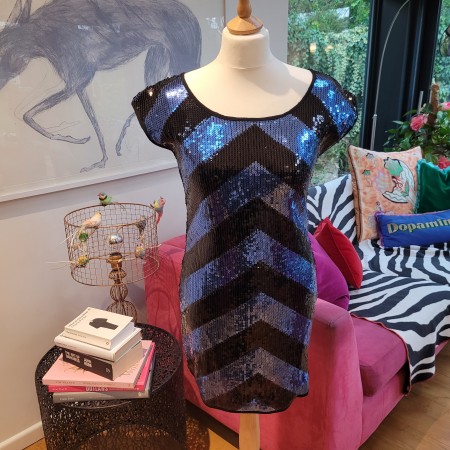 Sequin Chevron Dress