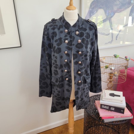 Animal Print Military Style Jacket