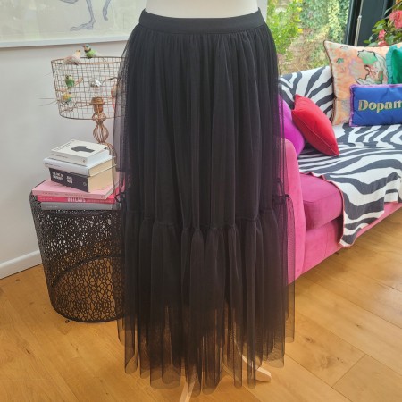 Black Tiered Tulle Skirt