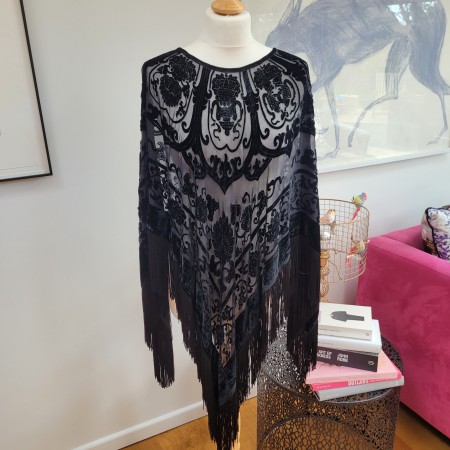 Black Velvet Poncho