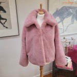 Pink Faux Fur Jacket Large